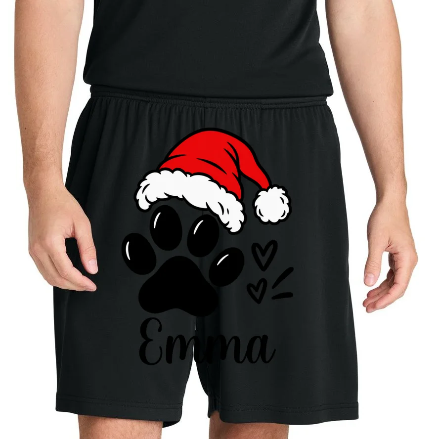 Christmas Cat Portrait Personalized Pet Gift - Grumpy Cat Santa Hat Custom Design Men's Shorts - Front 1