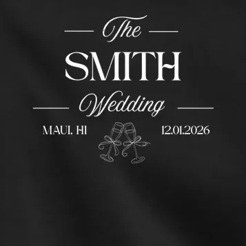 Champagne Glass Toast The Wedding Name, Location, Date Kids Jacket - Front - Close-up