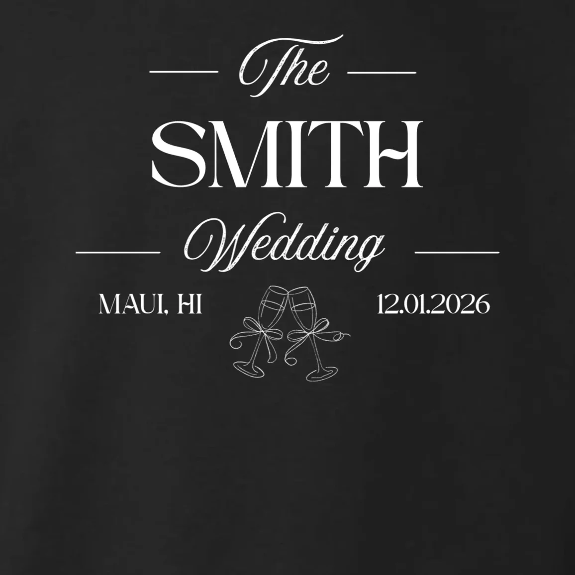 Champagne Glass Toast The Wedding Name, Location, Date Toddler Hoodie - Front - Close-up