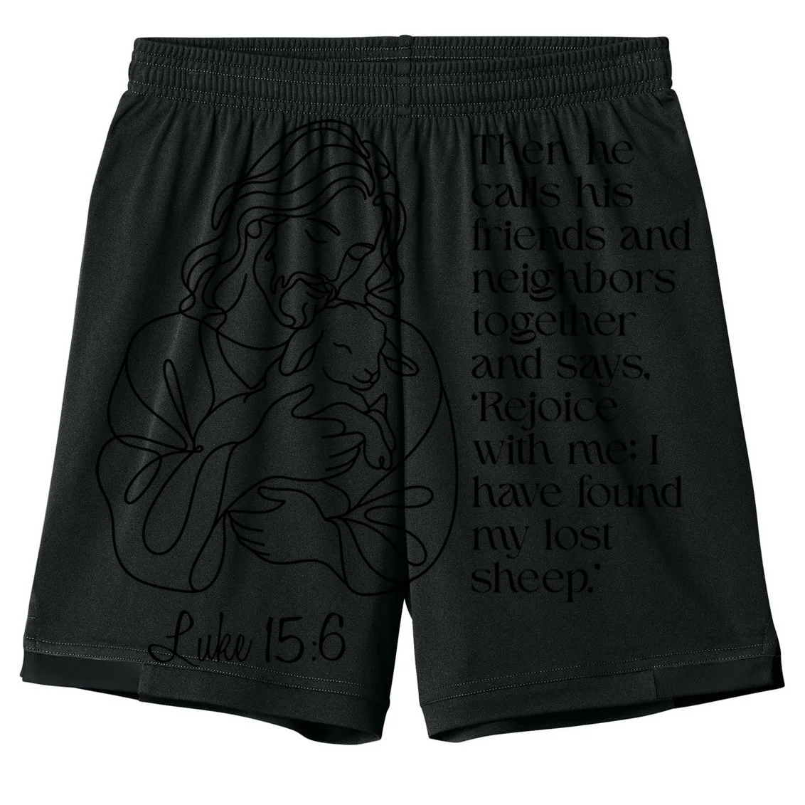 Christian Jesus and Lamb Custom Verse Custom Bible Chapter Kids Shorts Front
