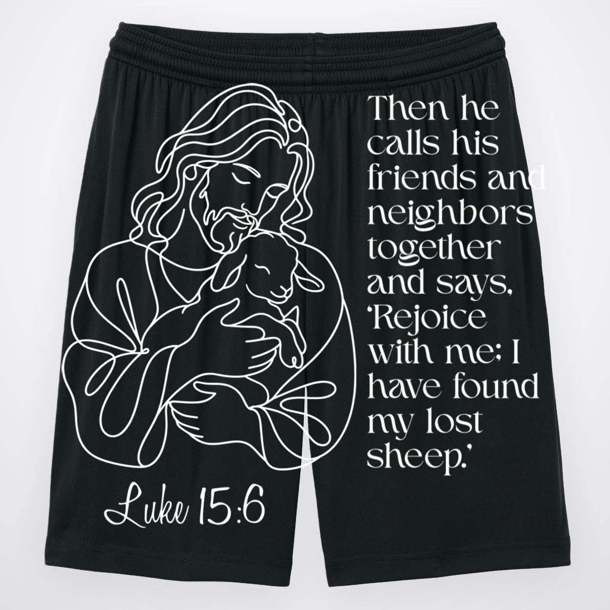 Christian Jesus and Lamb Custom Verse Custom Bible Chapter Men's Shorts Front