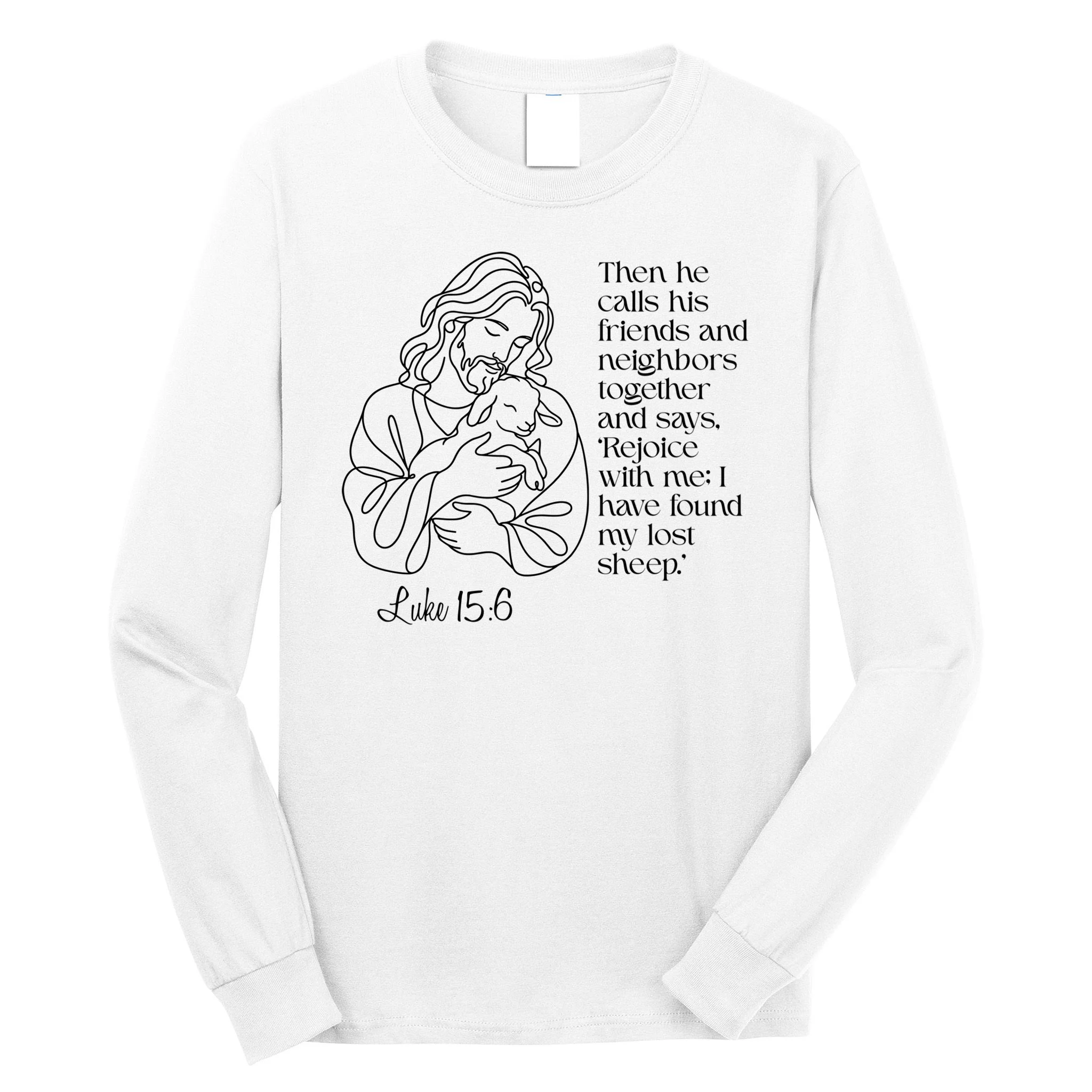 Christian Jesus and Lamb Custom Verse Custom Bible Chapter Long Sleeve Shirt - Front