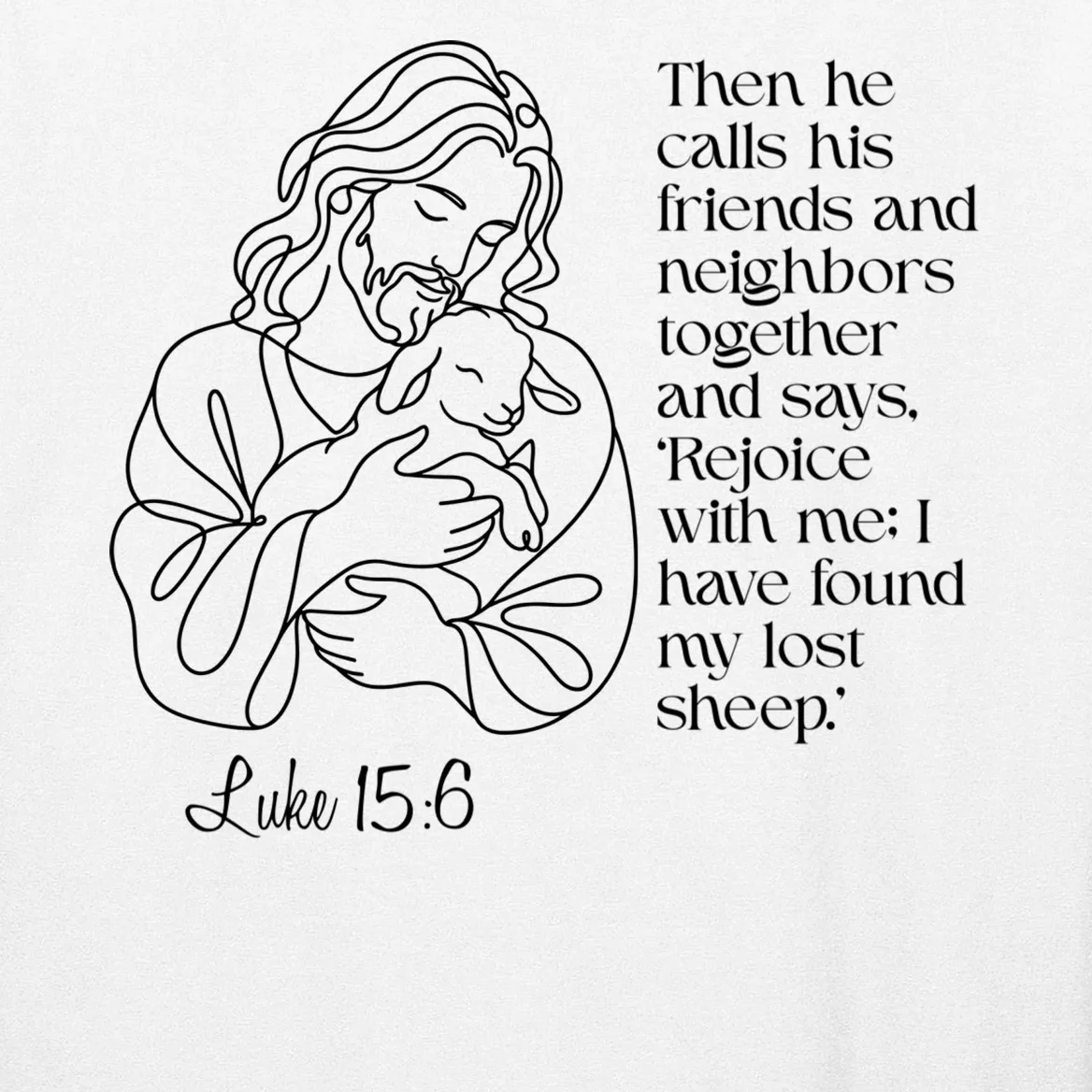 Christian Jesus and Lamb Custom Verse Custom Bible Chapter Long Sleeve Shirt - Front - Close-up