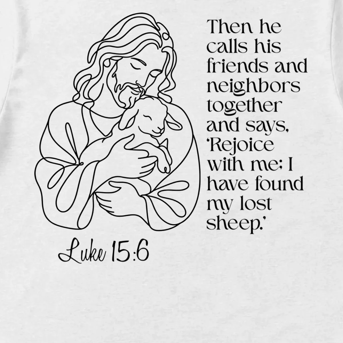 Christian Jesus and Lamb Custom Verse Custom Bible Chapter T-Shirt - Front - Close-up