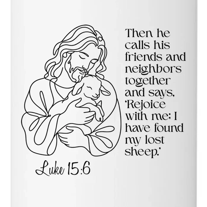 Christian Jesus and Lamb Custom Verse Custom Bible Chapter 24oz Water Bottle - Front - Close-up