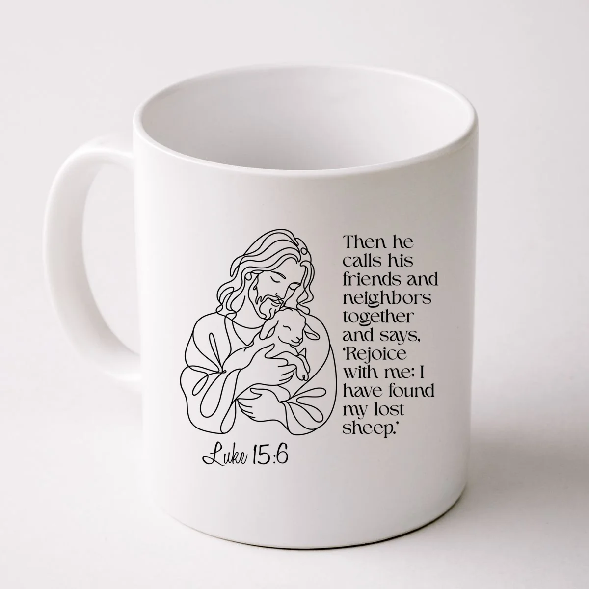 Christian Jesus and Lamb Custom Verse Custom Bible Chapter Mug - Front