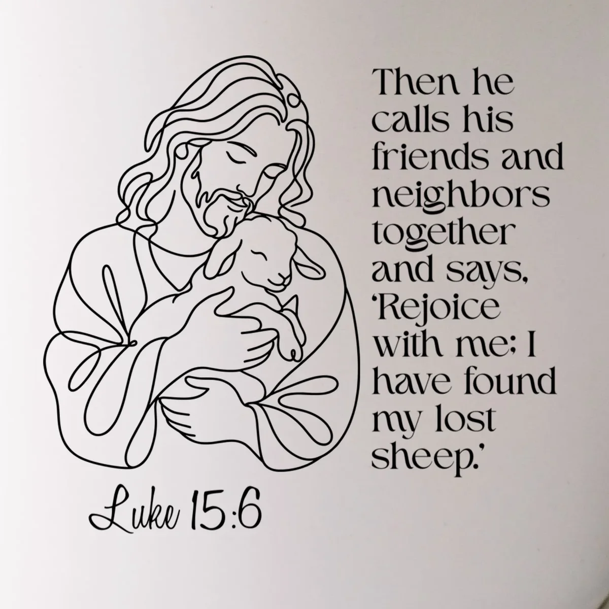 Christian Jesus and Lamb Custom Verse Custom Bible Chapter Mug - Front - Close-up