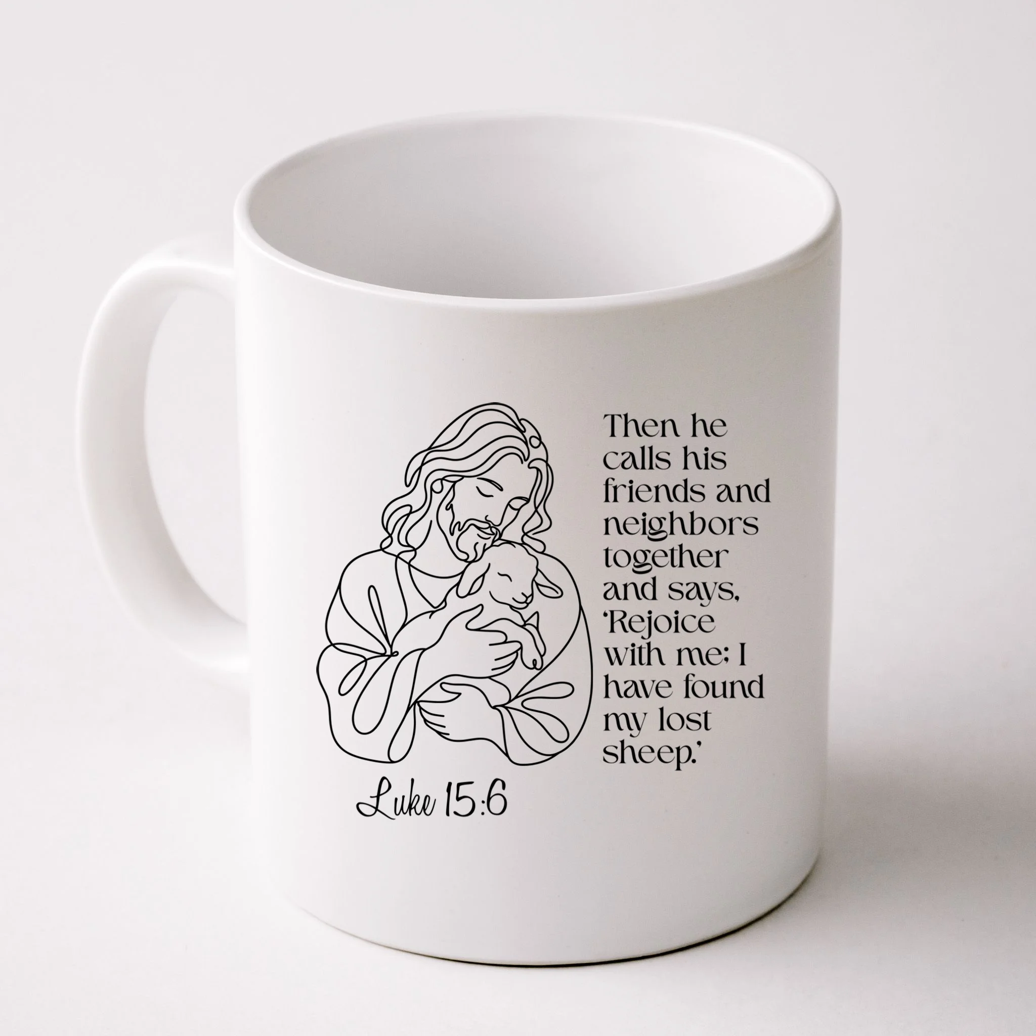 Christian Jesus and Lamb Custom Verse Custom Bible Chapter Mug - Front
