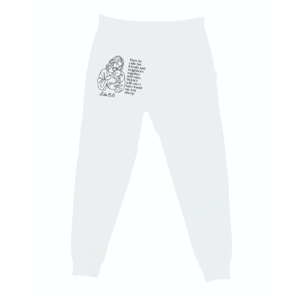Christian Jesus and Lamb Custom Verse Custom Bible Chapter Men's Sweatpants Front