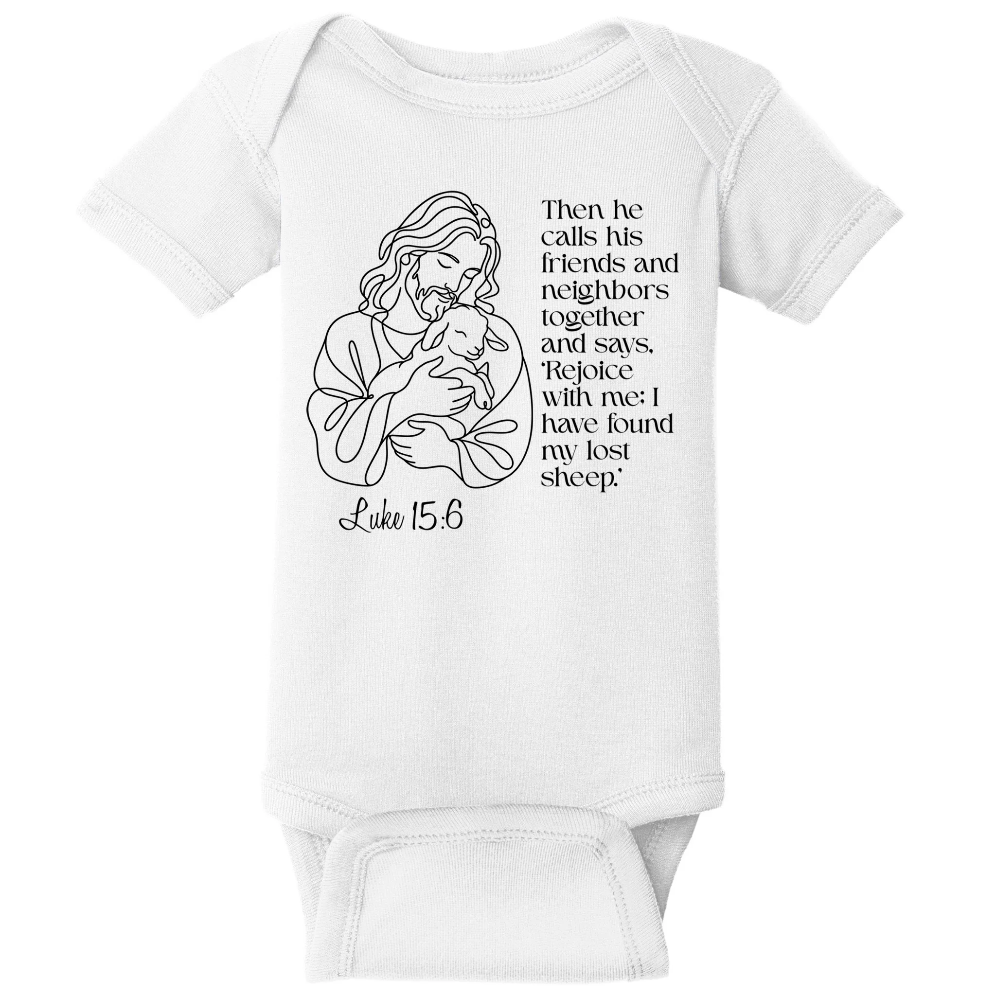 Christian Jesus and Lamb Custom Verse Custom Bible Chapter Baby Bodysuit - Front