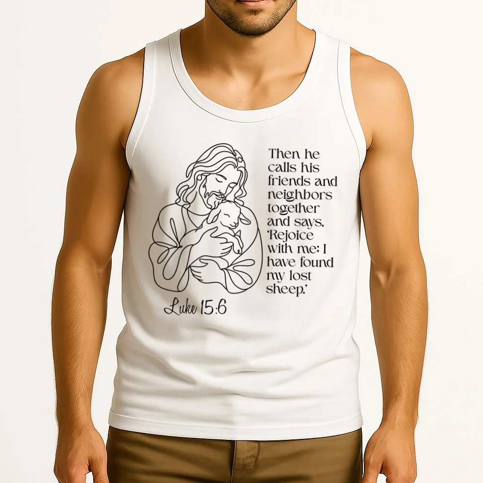 Christian Jesus and Lamb Custom Verse Custom Bible Chapter Tank Top - Front 2