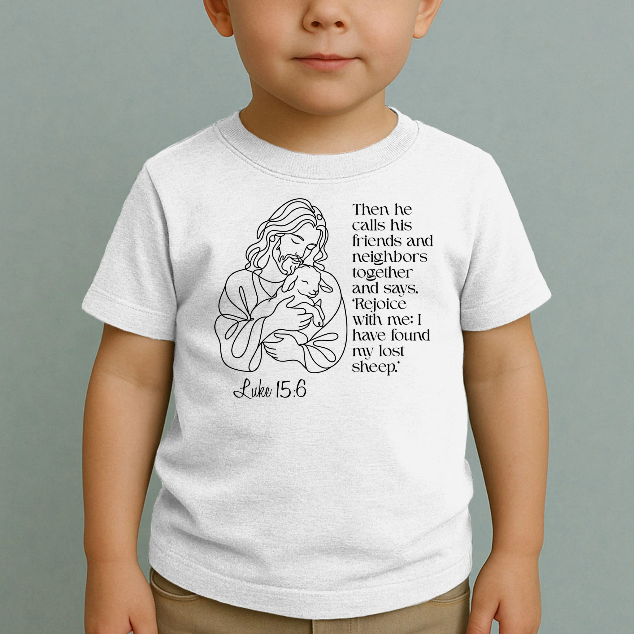 Christian Jesus and Lamb Custom Verse Custom Bible Chapter Toddler T-Shirt - Front 1