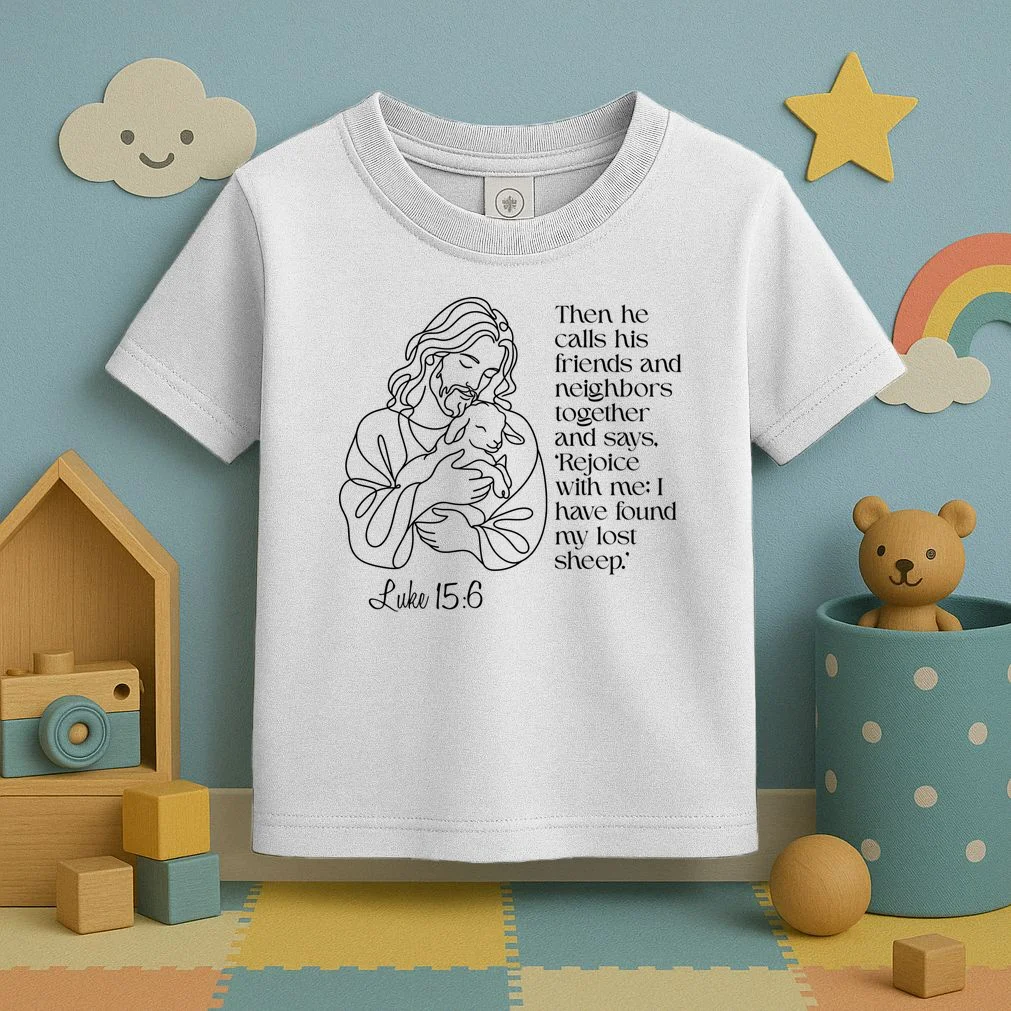 Christian Jesus and Lamb Custom Verse Custom Bible Chapter Toddler T-Shirt - Front 2