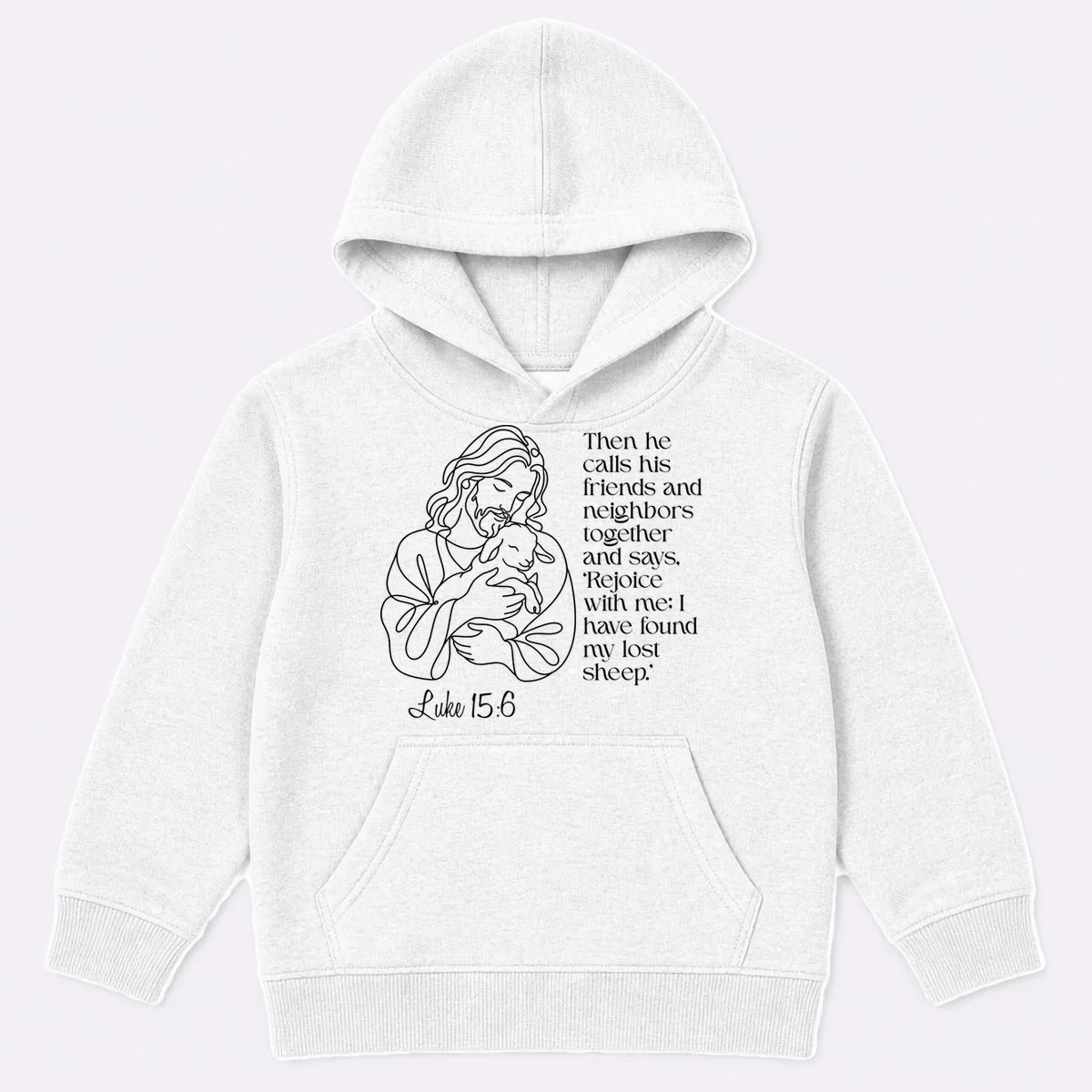 Christian Jesus and Lamb Custom Verse Custom Bible Chapter Kids Hoodie - Front