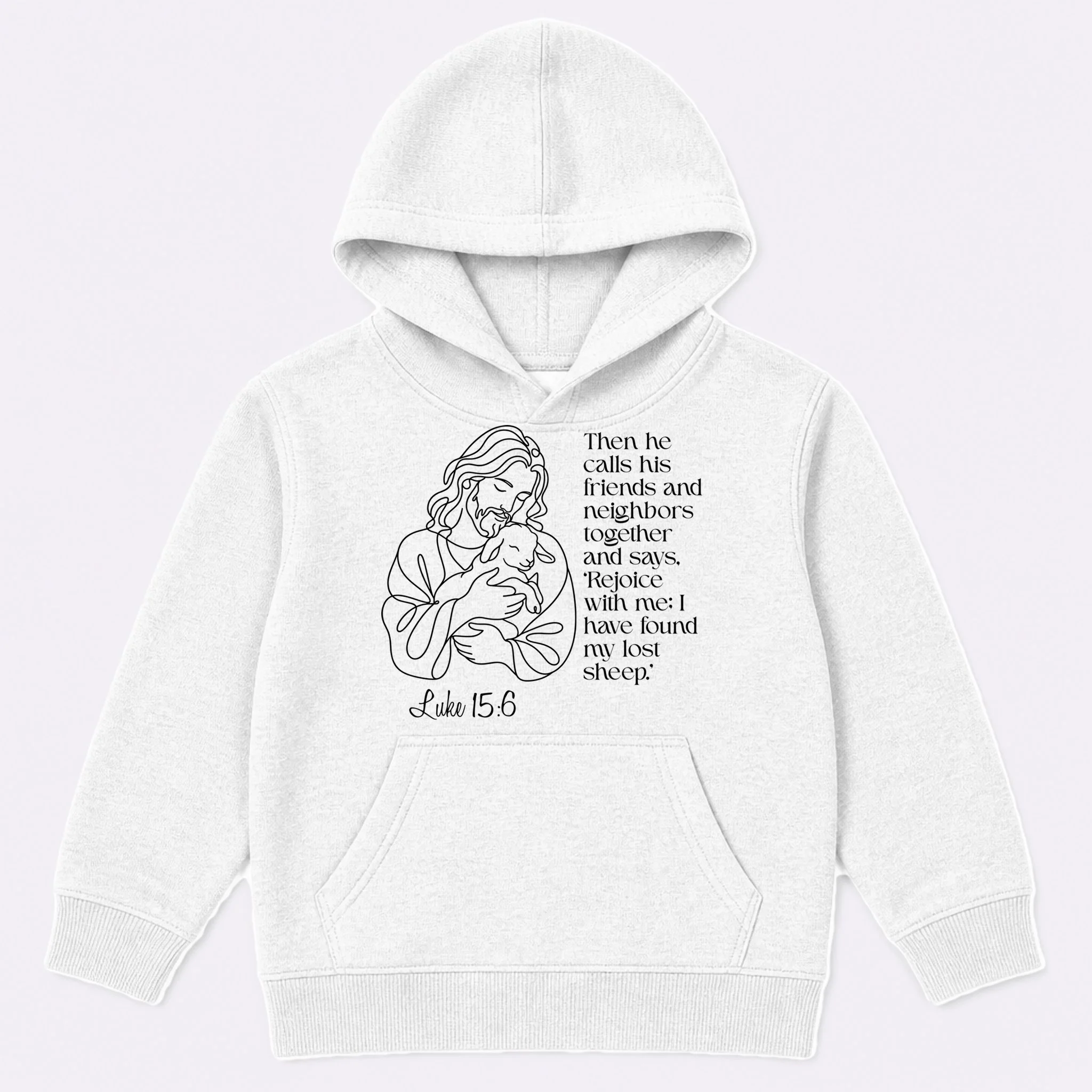 Christian Jesus and Lamb Custom Verse Custom Bible Chapter Kids Hoodie - Front