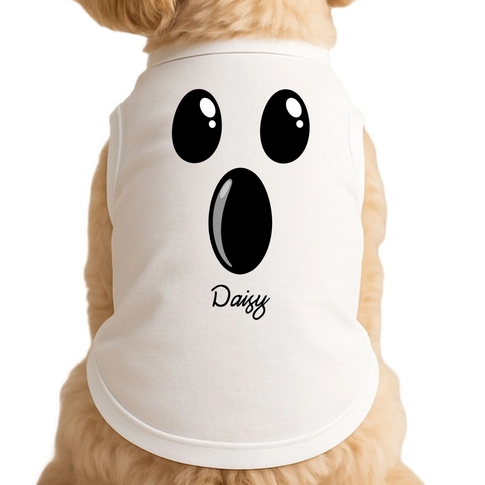 Custom Ghost Personalized Halloween Doggie Tank - Front