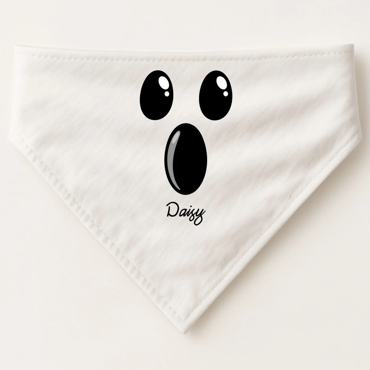 Custom Ghost Personalized Halloween Doggie Bandana - Front