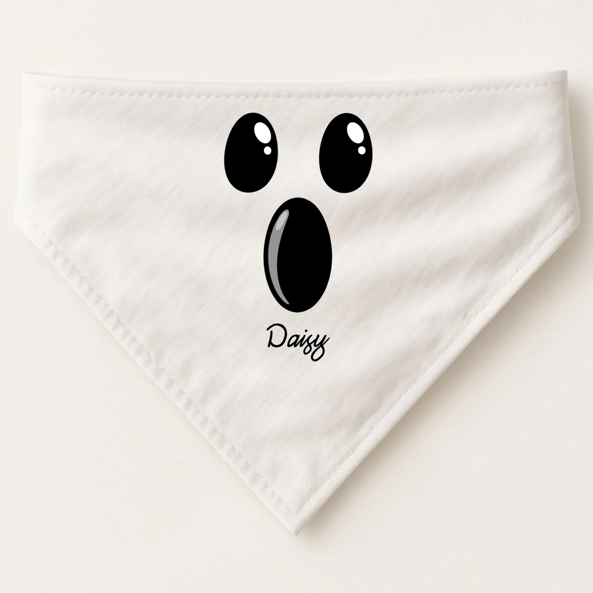 Custom Ghost Personalized Halloween Dog Bandana - Front