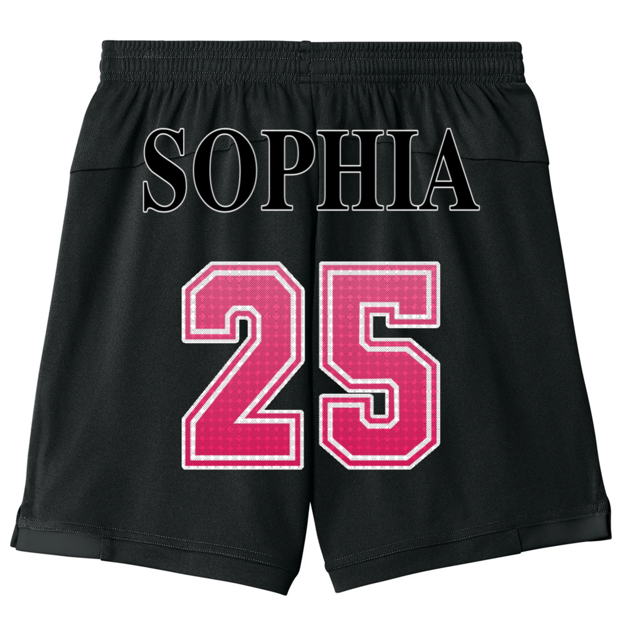 Custom Pink Out Volleyball Jersey - Personalized Name & Number Kids Shorts - Back