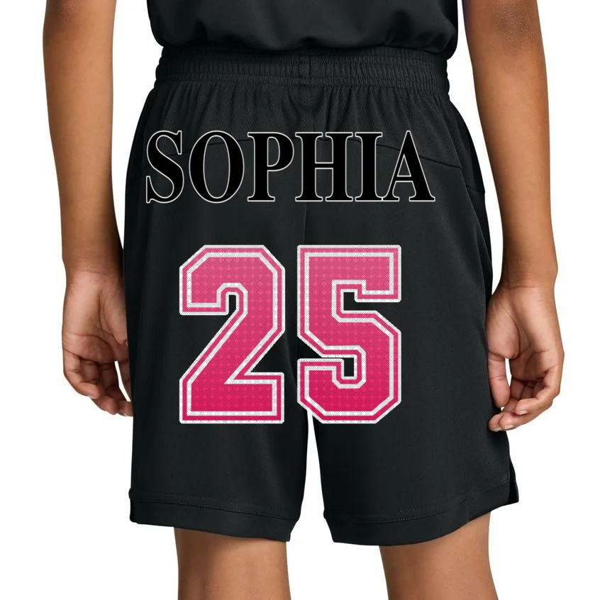 Custom Pink Out Volleyball Jersey - Personalized Name & Number Kids Shorts - Back 1