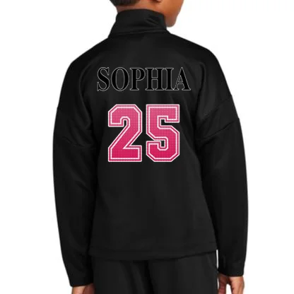 Custom Pink Out Volleyball Jersey - Personalized Name & Number Kids Jacket - Back - Close-up