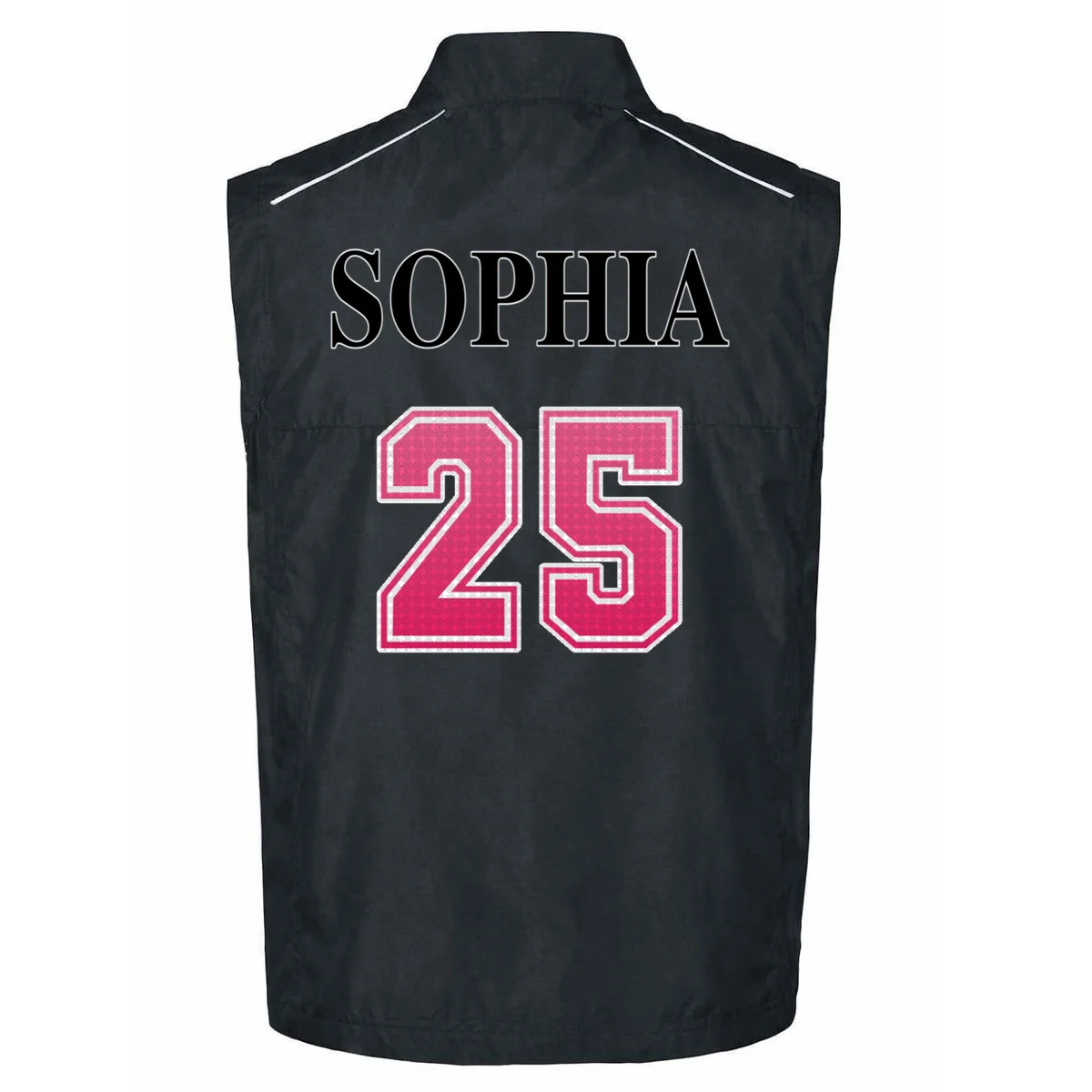 Custom Pink Out Volleyball Jersey - Personalized Name & Number Men's Vest - Back - Close-up