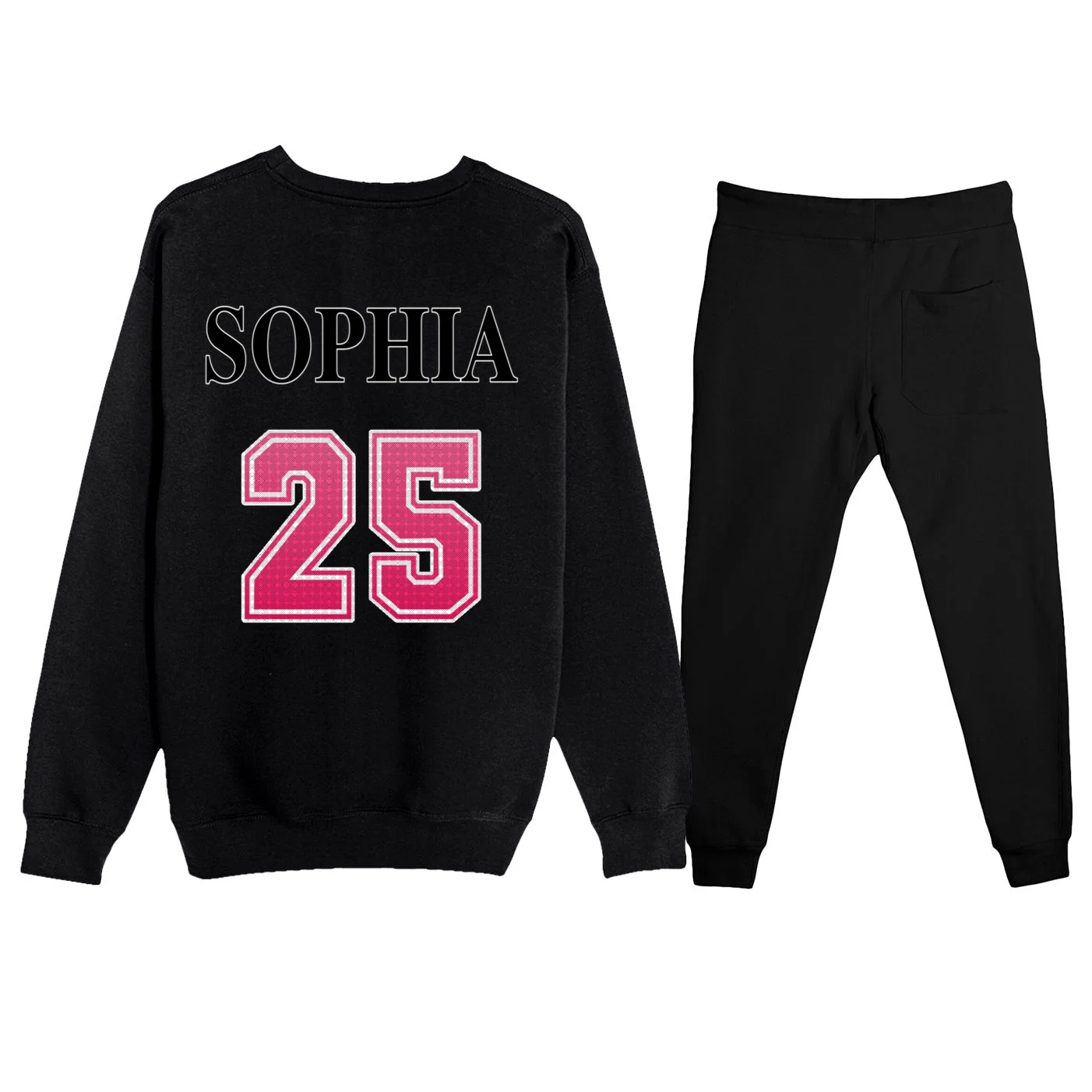 Custom Pink Out Volleyball Jersey - Personalized Name & Number Men's Sweatsuit - Back - Close-up