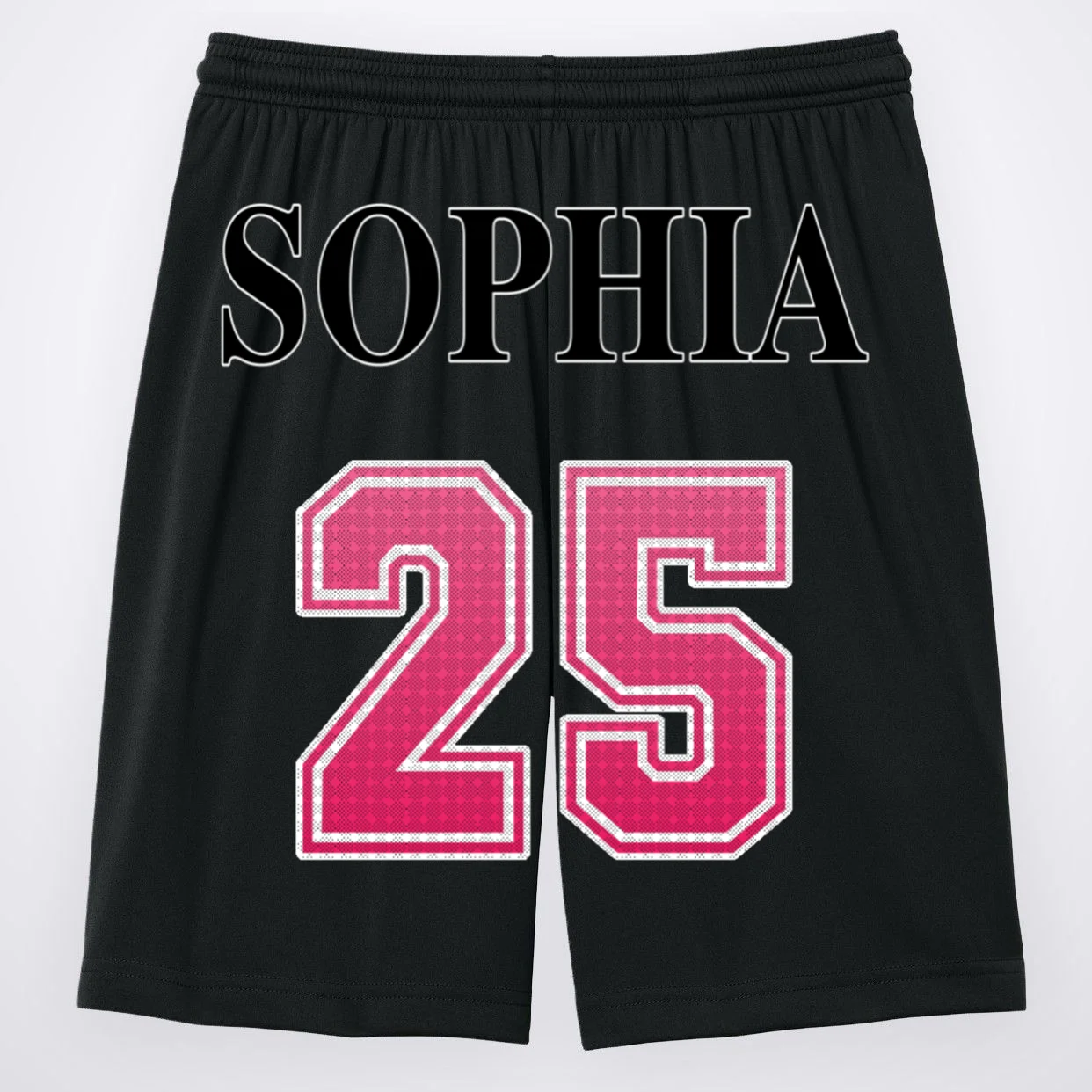 Custom Pink Out Volleyball Jersey - Personalized Name & Number Men's Shorts - Back