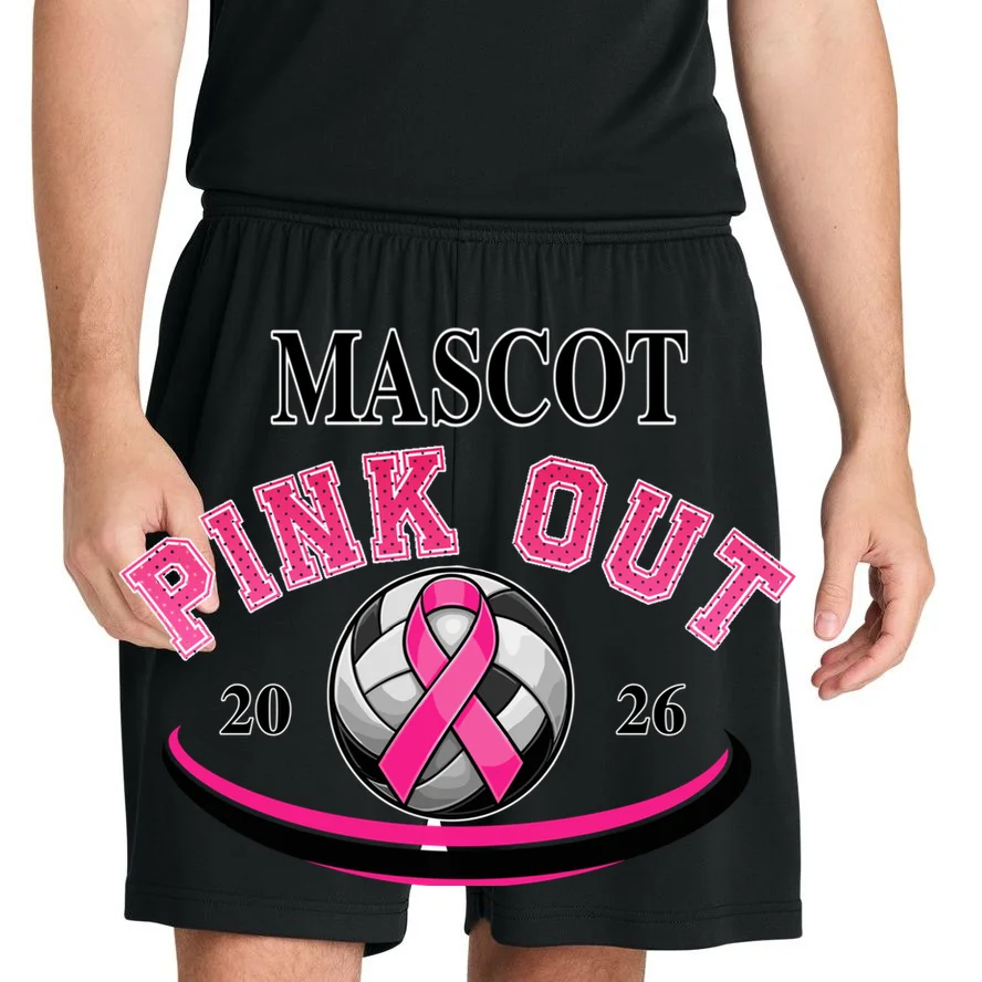 Custom Pink Out Volleyball Jersey - Personalized Name & Number Men's Shorts - Front 1