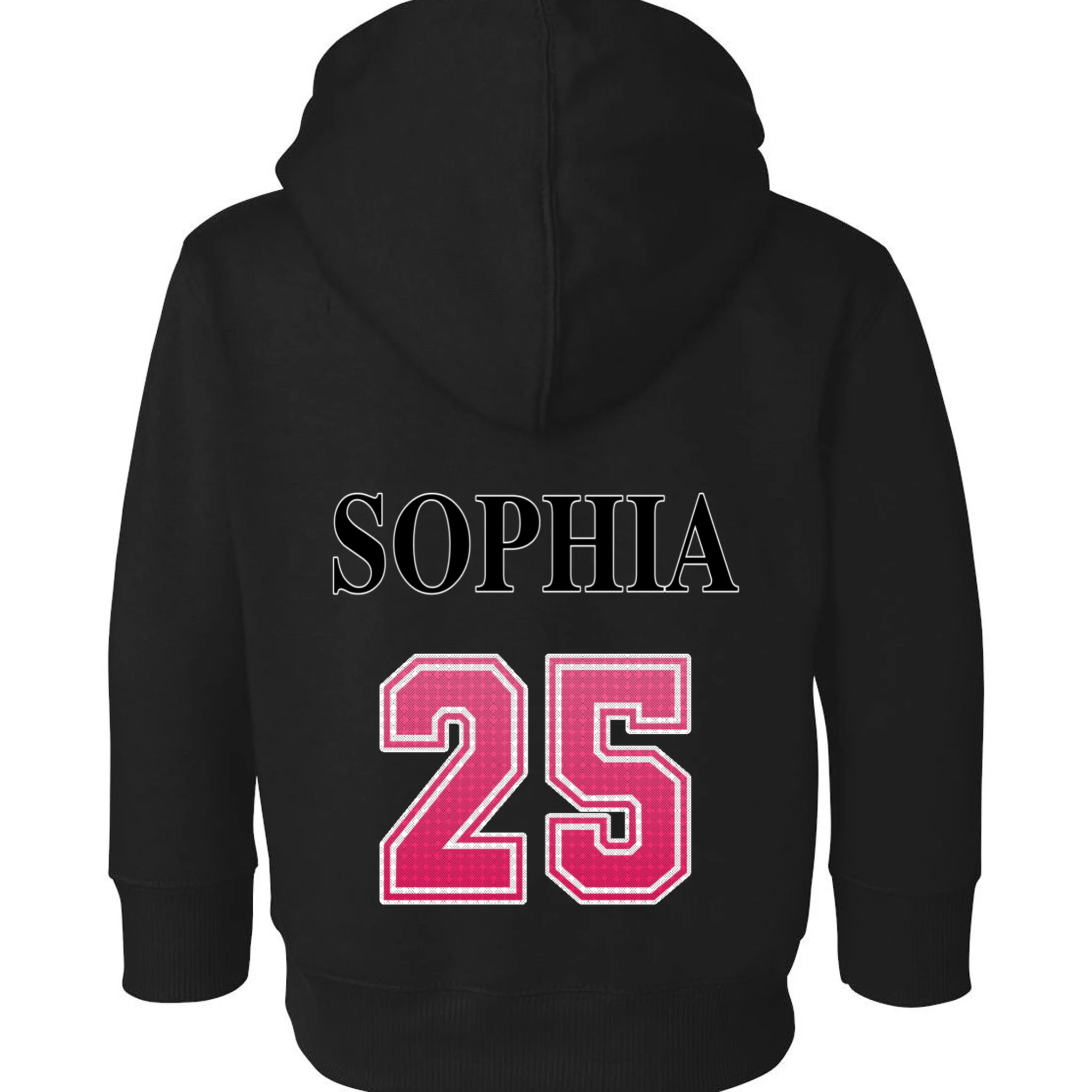 Custom Pink Out Volleyball Jersey - Personalized Name & Number Toddler Hoodie - Back - Close-up