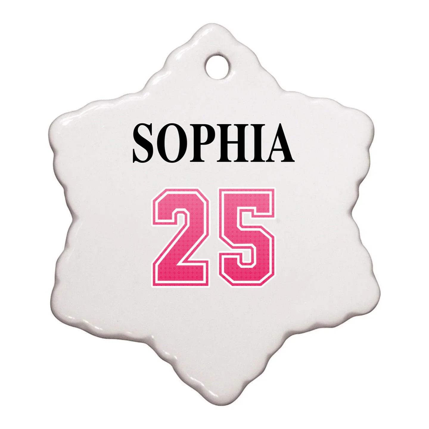 Custom Pink Out Volleyball Jersey - Personalized Name & Number Ornament - Back - Close-up