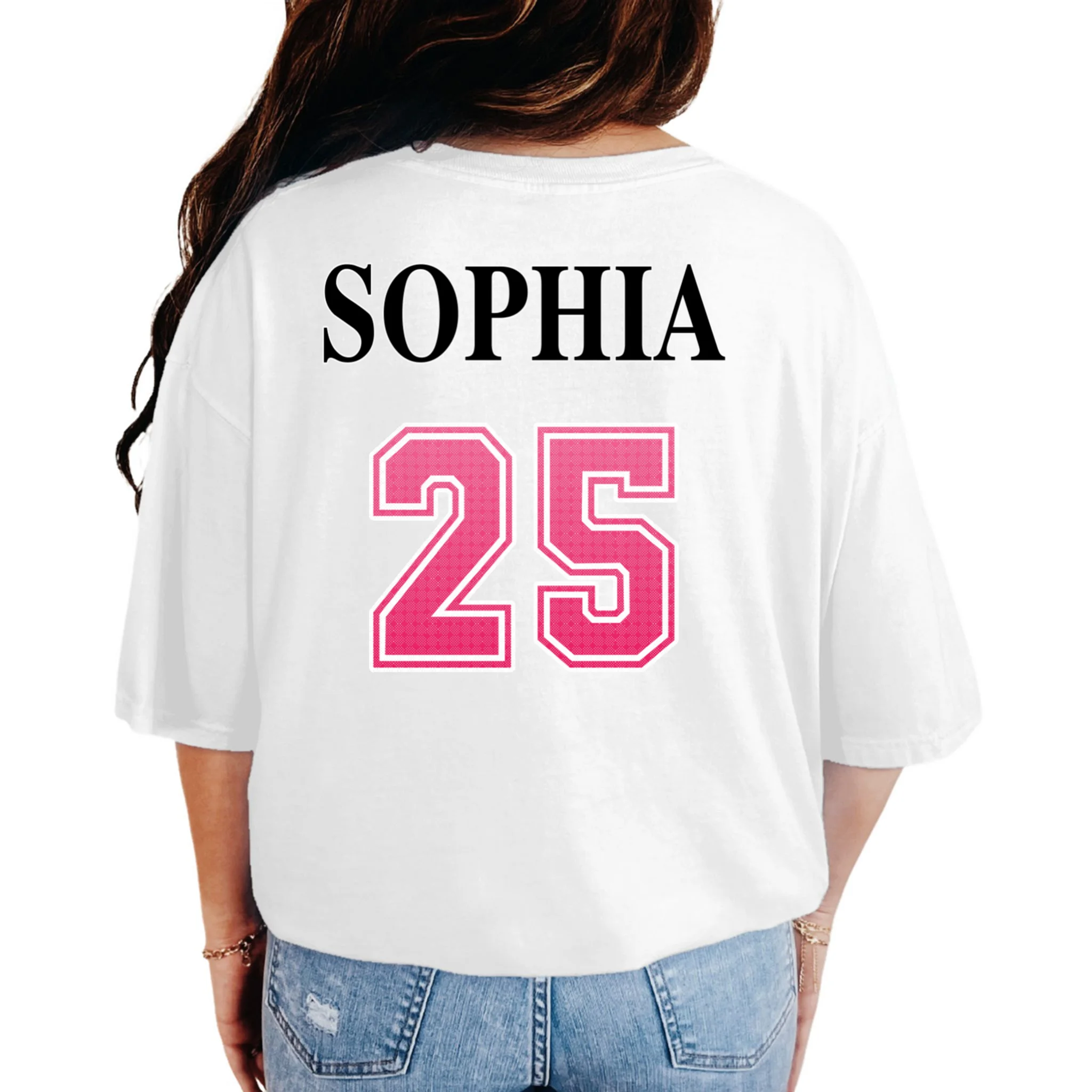 Custom Pink Out Volleyball Jersey - Personalized Name & Number Comfort Colors Unisex T-Shirt - Back