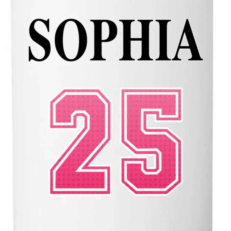 Custom Pink Out Volleyball Jersey - Personalized Name & Number 24oz Water Bottle - Back - Close-up