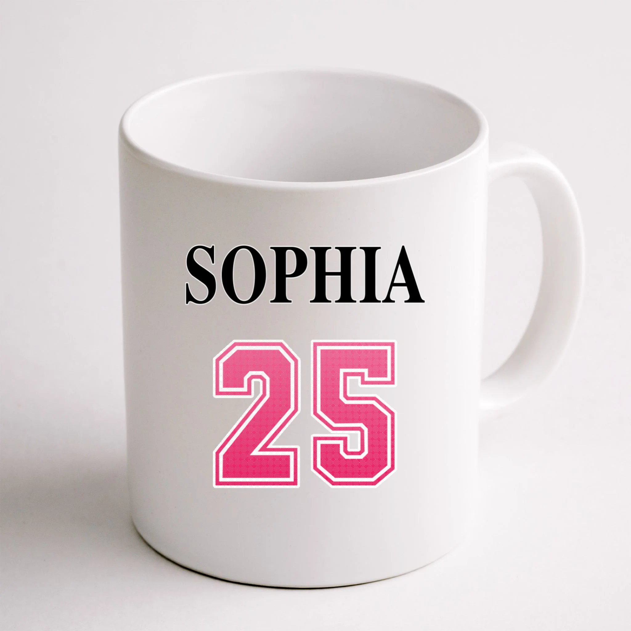 Custom Pink Out Volleyball Jersey - Personalized Name & Number Mug - Back