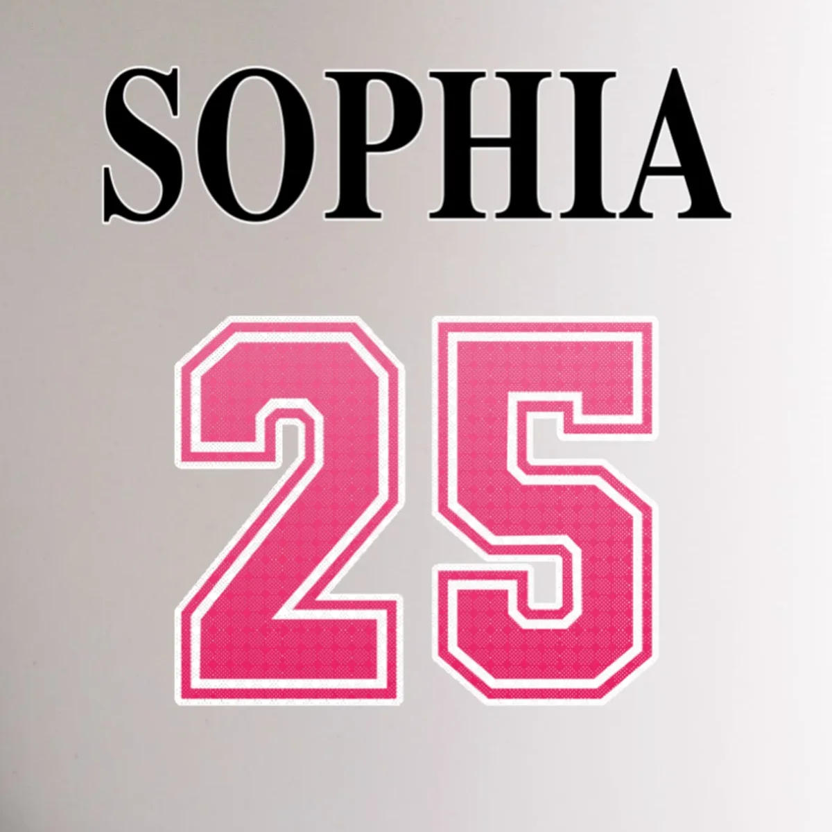 Custom Pink Out Volleyball Jersey - Personalized Name & Number Mug - Back - Close-up