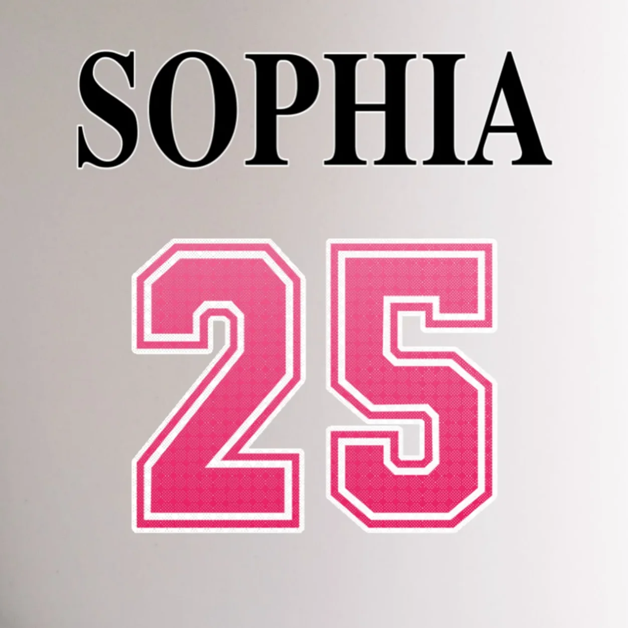 Custom Pink Out Volleyball Jersey - Personalized Name & Number Mug - Back - Close-up