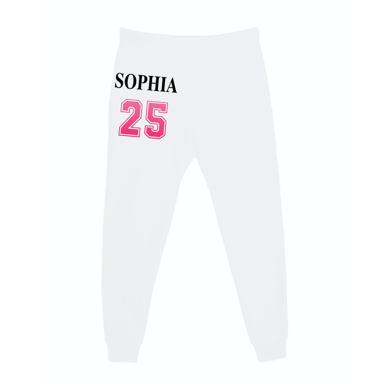 Custom Pink Out Volleyball Jersey - Personalized Name & Number Men's Sweatpants - Back - Close-up
