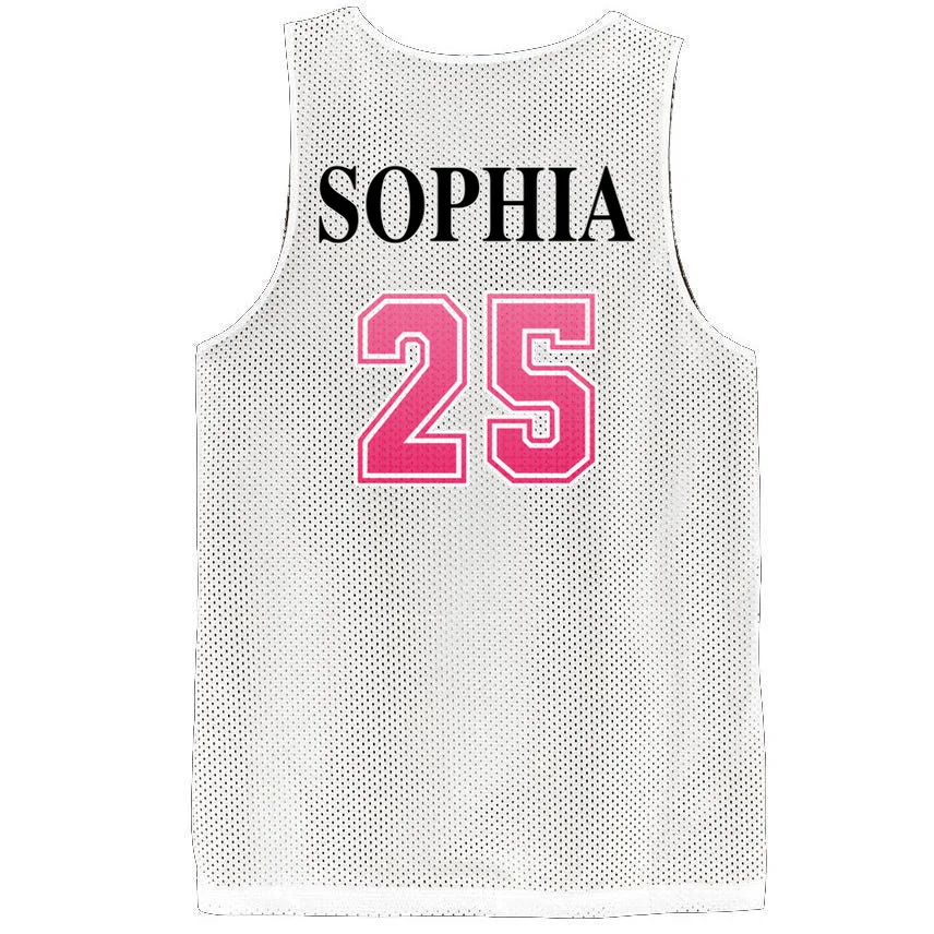 Custom Pink Out Volleyball Jersey - Personalized Name & Number Men's Basketball Jersey - Back - Close-up