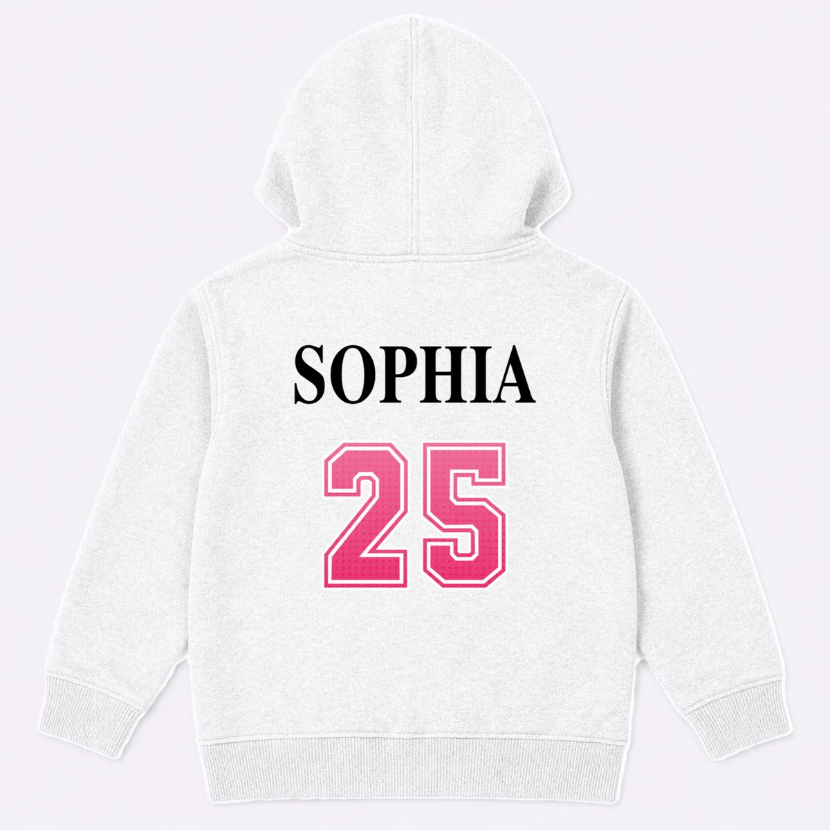 Custom Pink Out Volleyball Jersey - Personalized Name & Number Kids Hoodie - Back