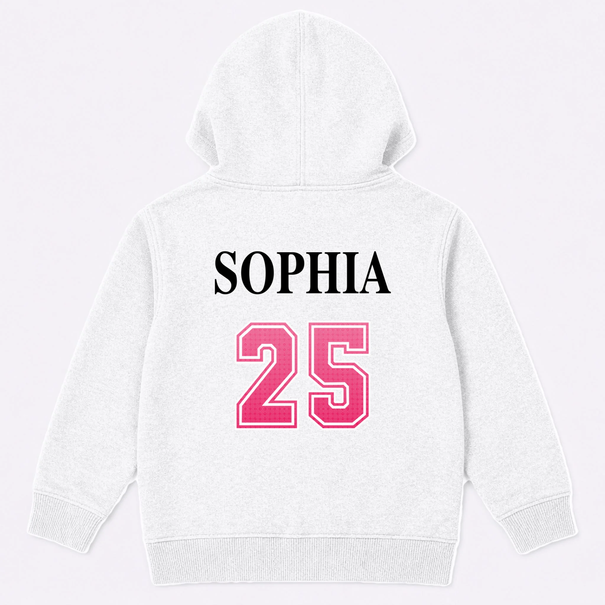 Custom Pink Out Volleyball Jersey - Personalized Name & Number Kids Hoodie - Back