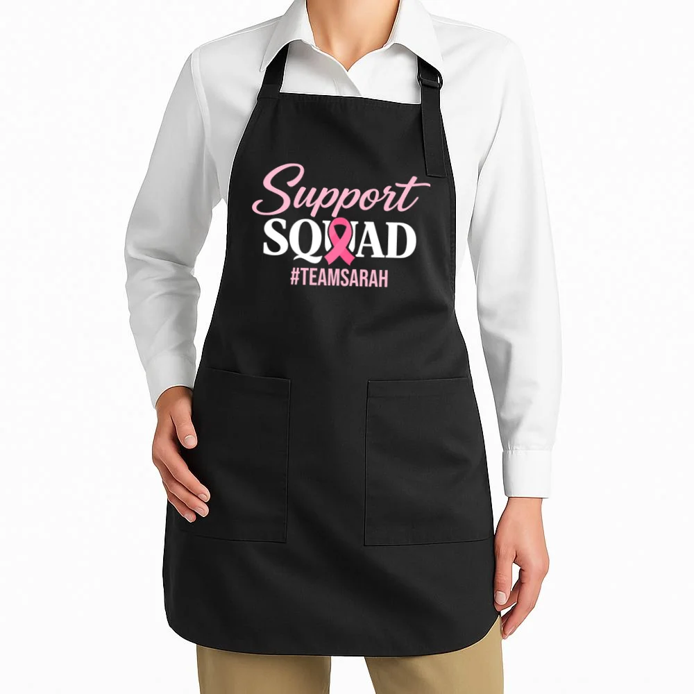 Custom Support Squad Breast Cancer Awareness Apron - Front 1
