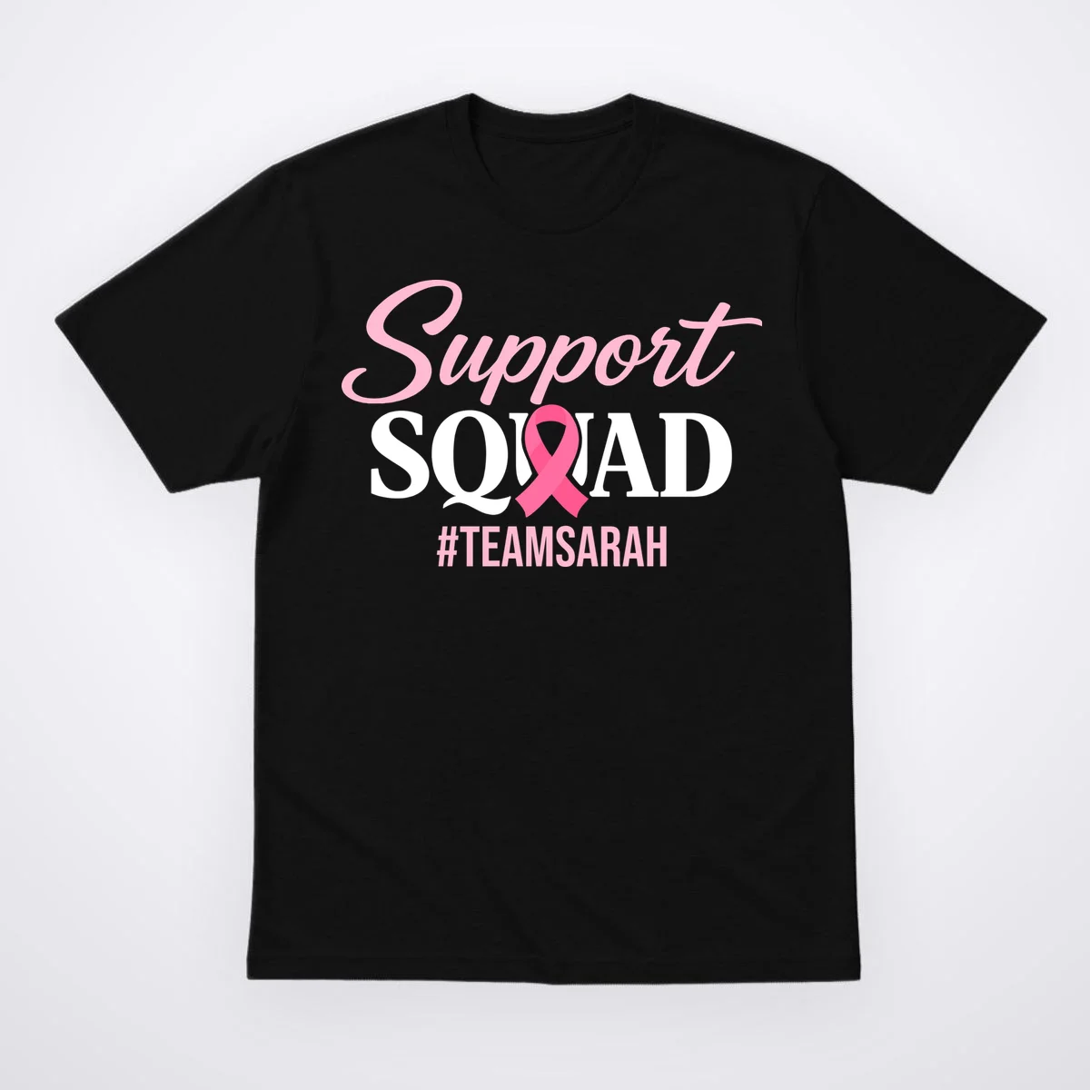 Custom Support Squad Breast Cancer Awareness Men's T-Shirt - Front