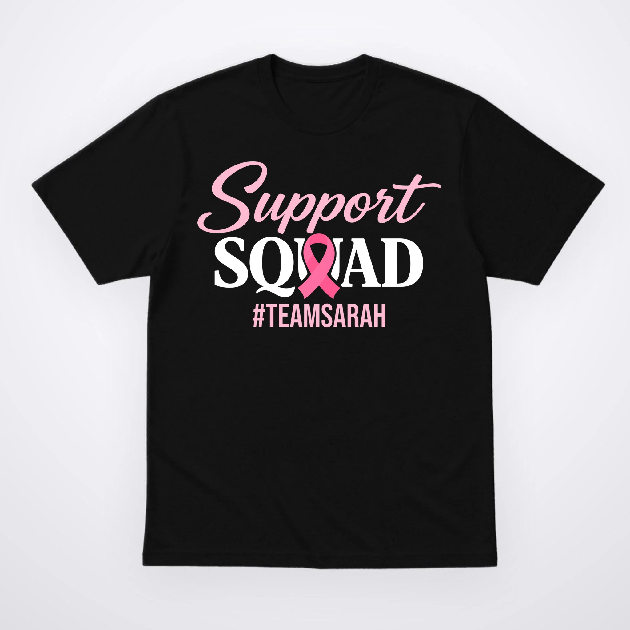 Custom Support Squad Breast Cancer Awareness Men's T-Shirt - Front