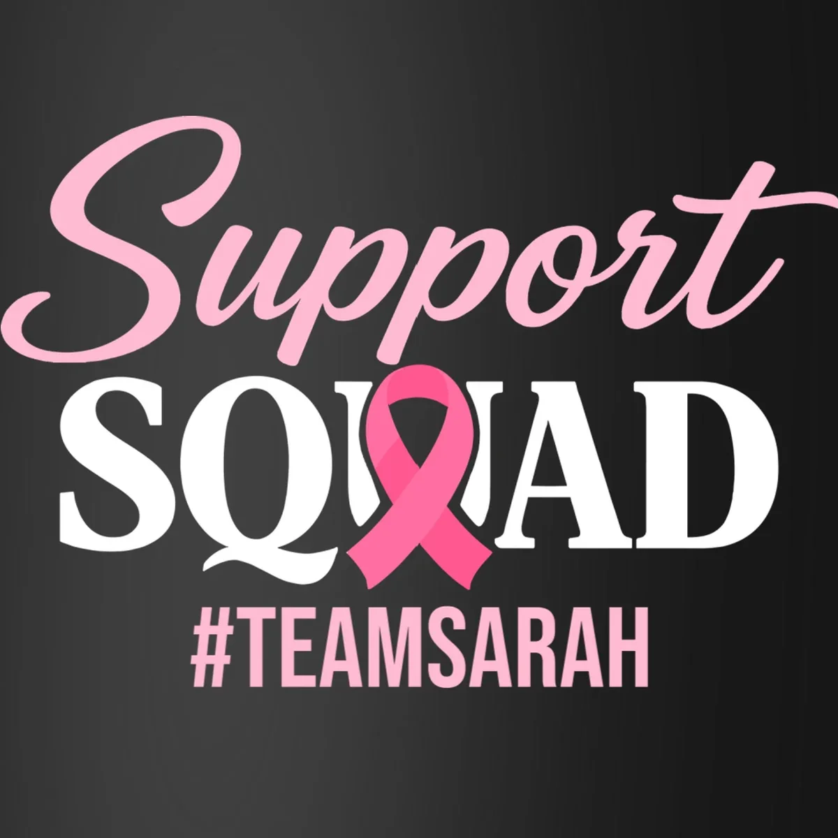 Custom Support Squad Breast Cancer Awareness Coaster - Front - Close-up