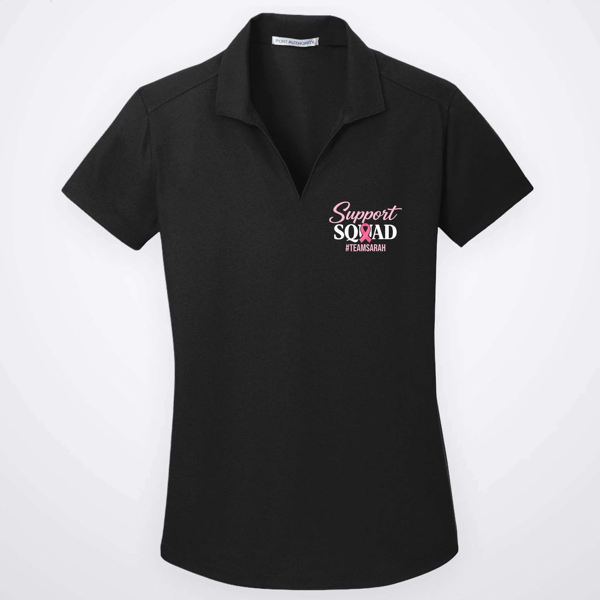 Custom Support Squad Breast Cancer Awareness Women's Polo - Front