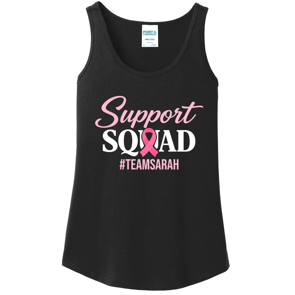 Custom Support Squad Breast Cancer Awareness Women's Tank Top - Front