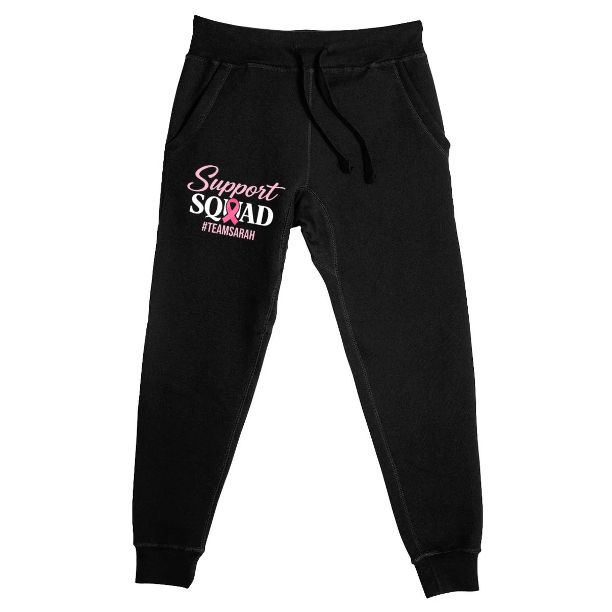 Custom Support Squad Breast Cancer Awareness Men's Sweatpants - Front