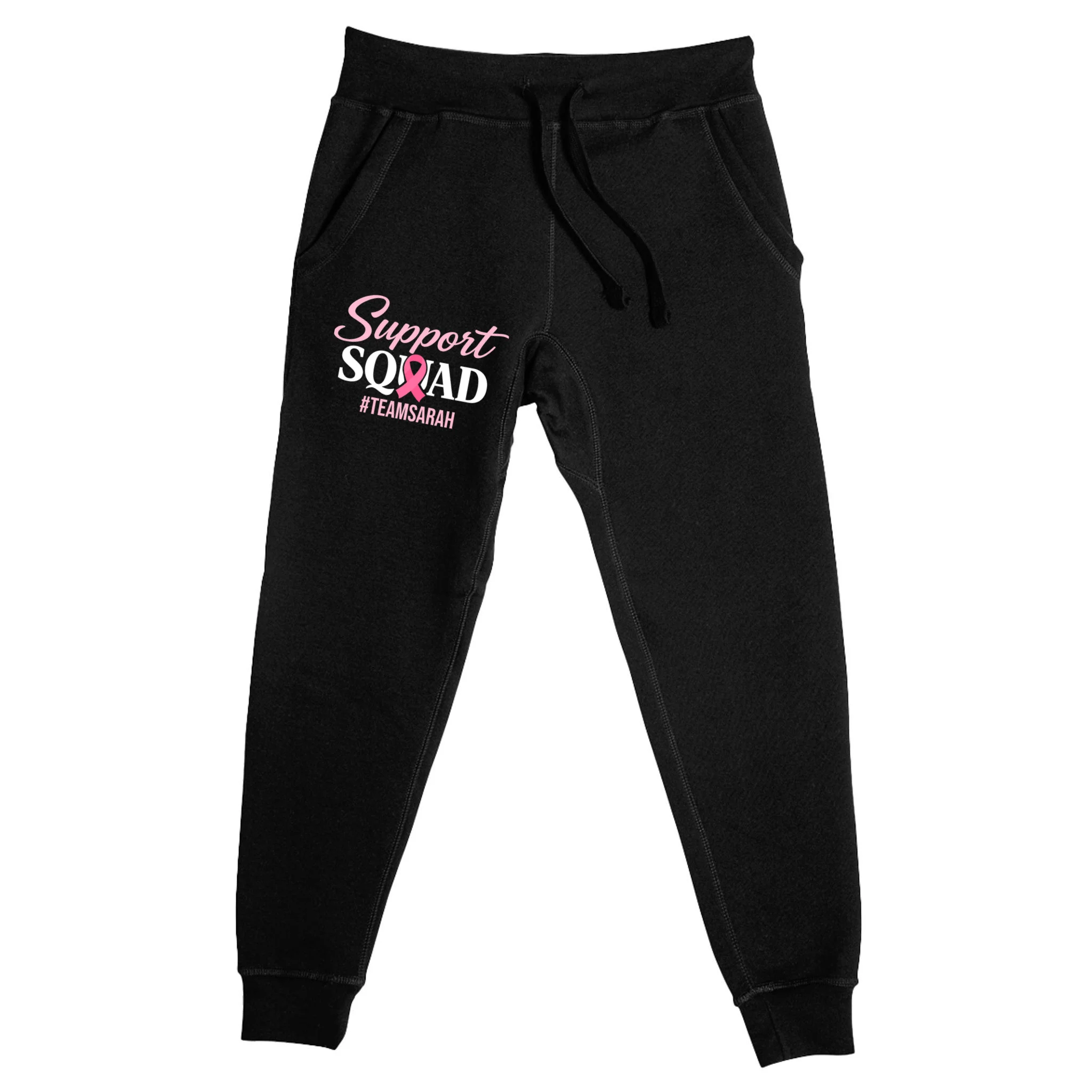 Custom Support Squad Breast Cancer Awareness Men's Sweatpants - Front