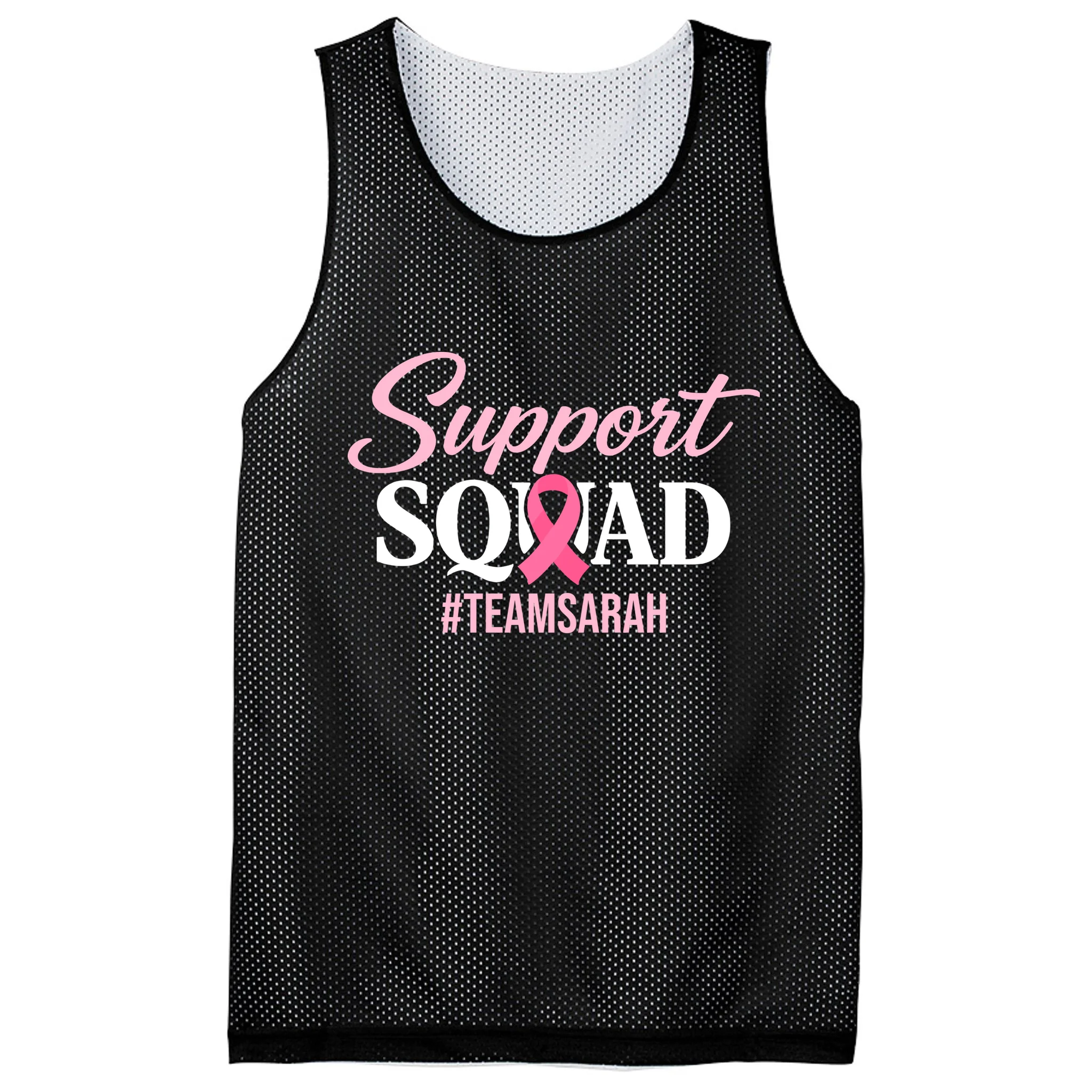Custom Support Squad Breast Cancer Awareness Men's Basketball Jersey - Front
