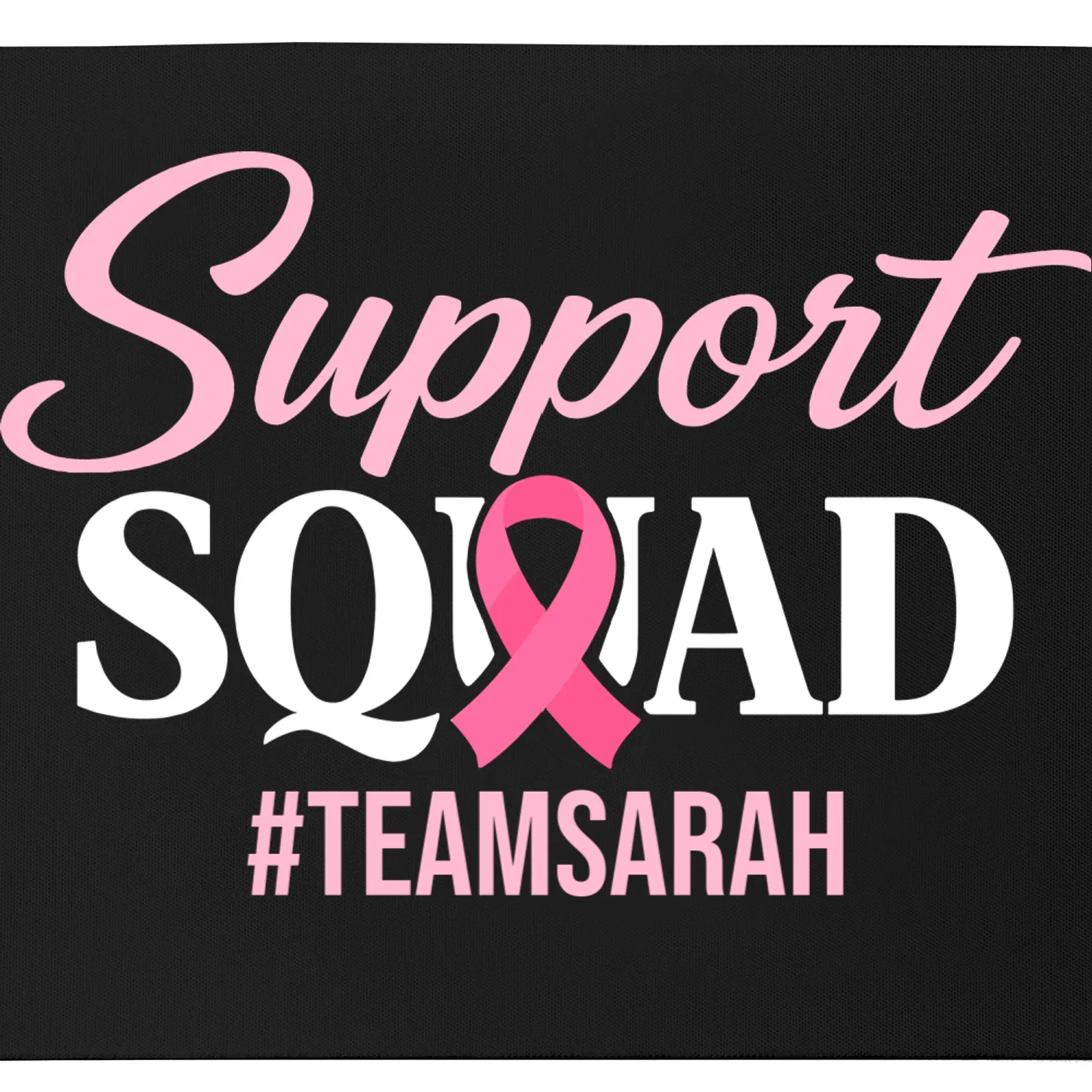 Custom Support Squad Breast Cancer Awareness Mouse Pad - Front - Close-up